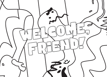 KIDS Coloring Postcards Set